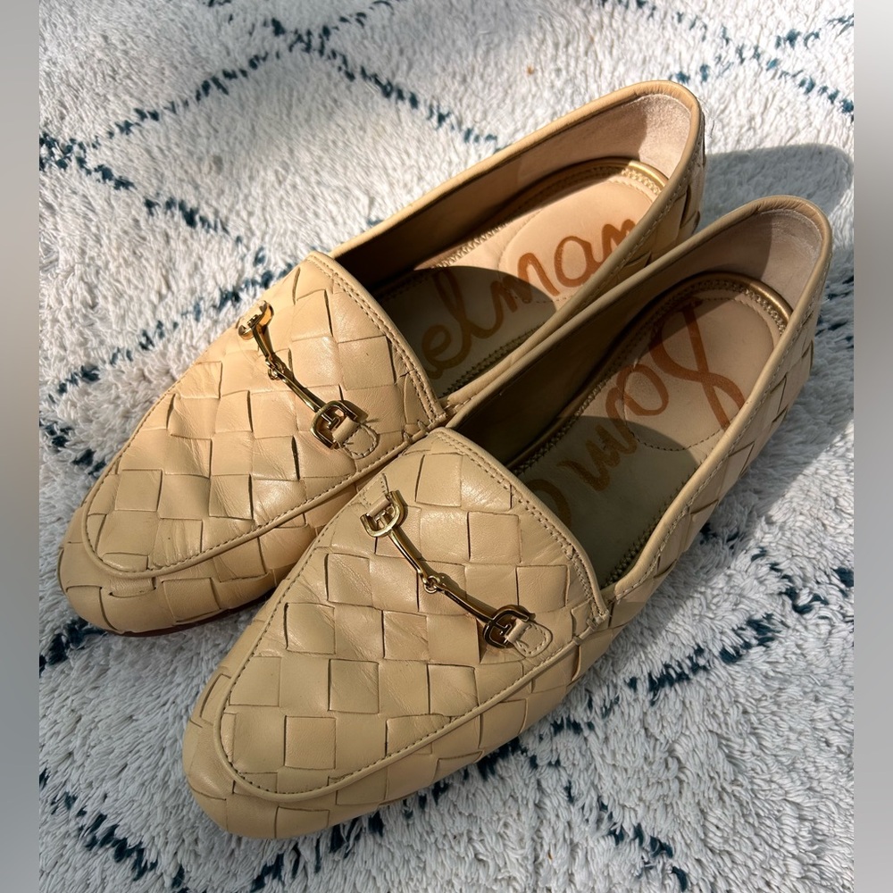 Sam Edelman Loraine woven leather loafers cream eggshell